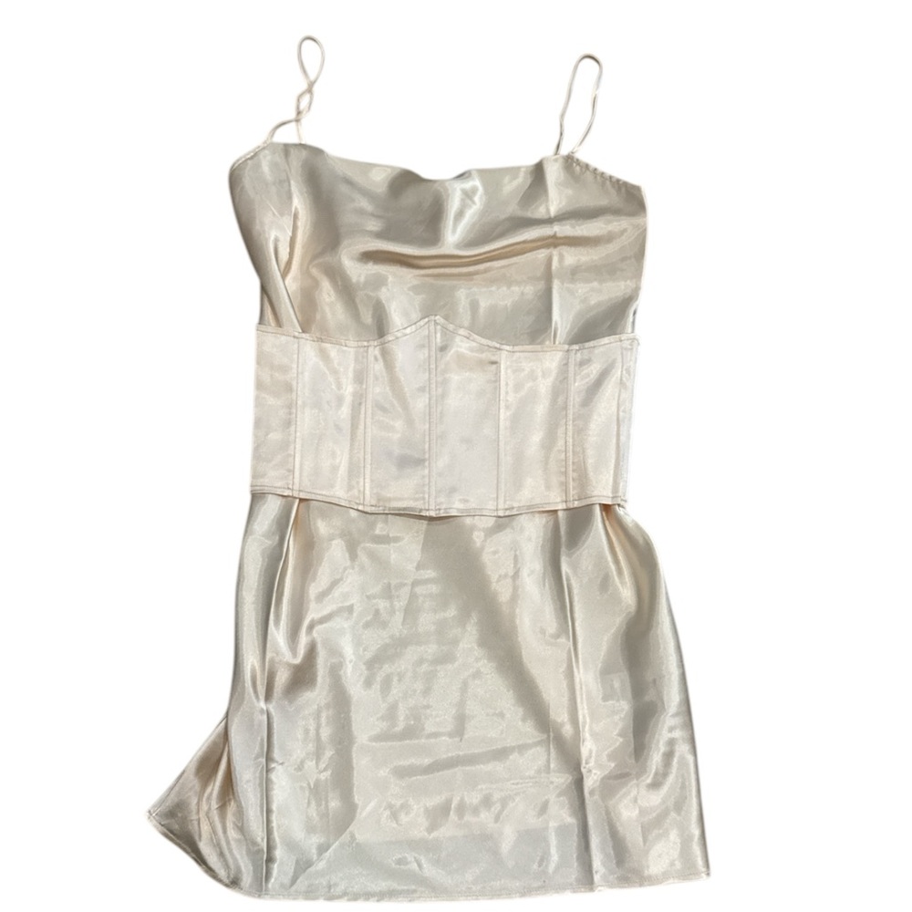 Steele brand Elegant Cream Corset Slip Dress size Large